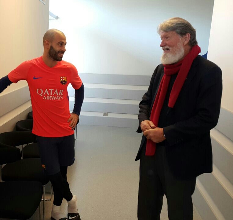 Père Pedro et Lionnel Messi 18 Novembre 2016 à Barcelone